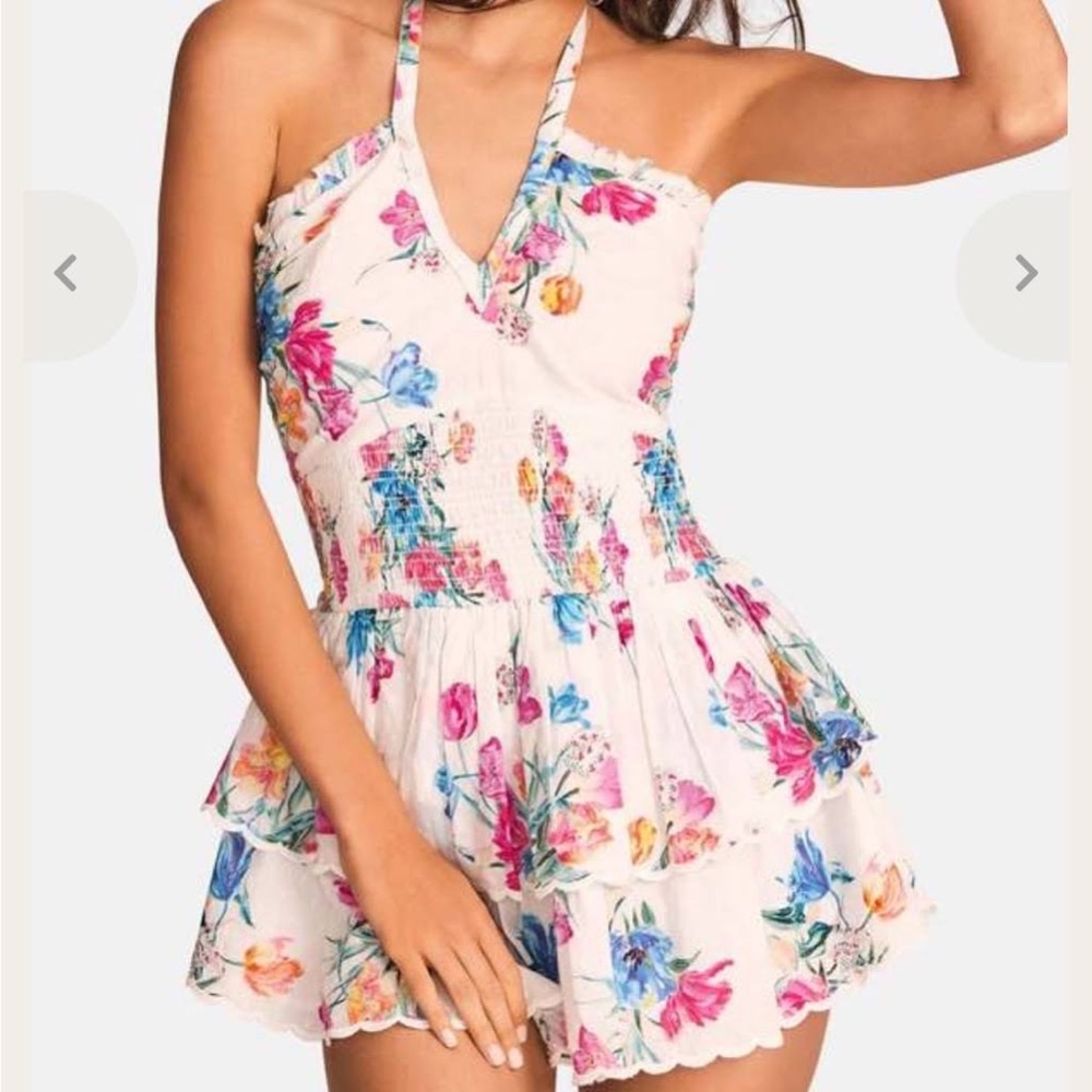 Loveshackfancy Aqua halter dress worn a few times